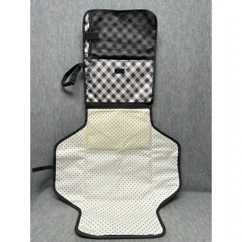 Skip Hop Diaper Portable Changing Pad Gray and White Plaid Foldable